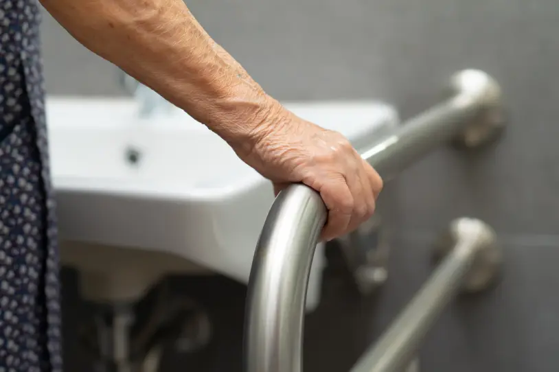 elderly person in bathroom